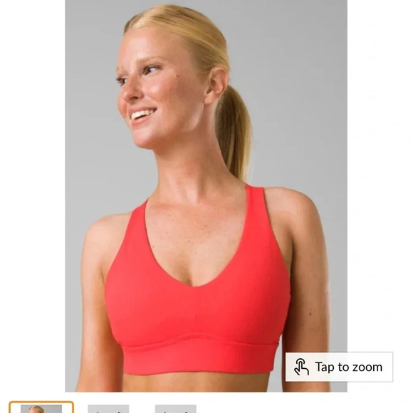 prAna Layna cranberry red cross back Bra size XL - Picture 1 of 6